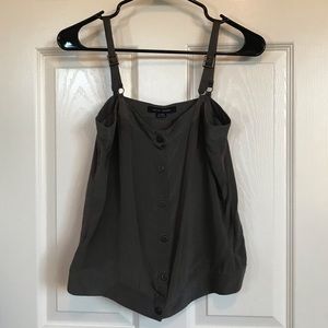 Olive Olivia Semi-crop Cami Tank in Olive Green